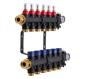 503206 Колектор пластиковий на 6 контурів з витратомірами Tervix Pro Line