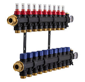 503210 Колектор пластиковий на 10 контурів з витратомірами Tervix Pro Line