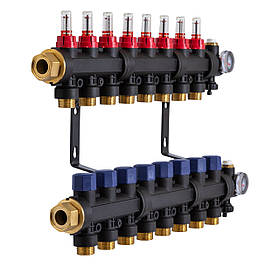 503208 Колектор пластиковий на 8 контурів з витратомірами Tervix Pro Line