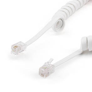 Кабель телефонний Atcom телефонный спиральный 2м RJ9 (17319), фото 2