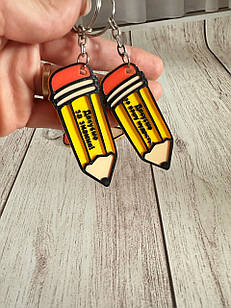 Брелок із вдячністю для вчителя — іменний, для учня, студента, вихователя, день знань, перше вересня , сувенір