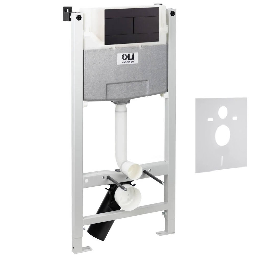 Інсталяція для унітазу OLI з кнопкою чорна 268984 888780, фото 1