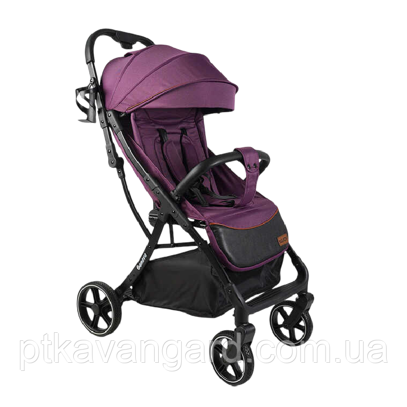 Коляска прогулянкова дитяча JOY (алюмінієва рама, регулювання спинки, складна, поліуретан колеса) фіолетовий, фото 1