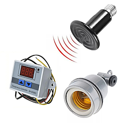 Набір для брудера:  терморегулятор, керамічна лампа та патрон