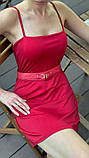 Жіноча червона сукня на бретелях "MIRA" — коротка облягаюча сукня з паралоновою вставкою 42-44, фото 5