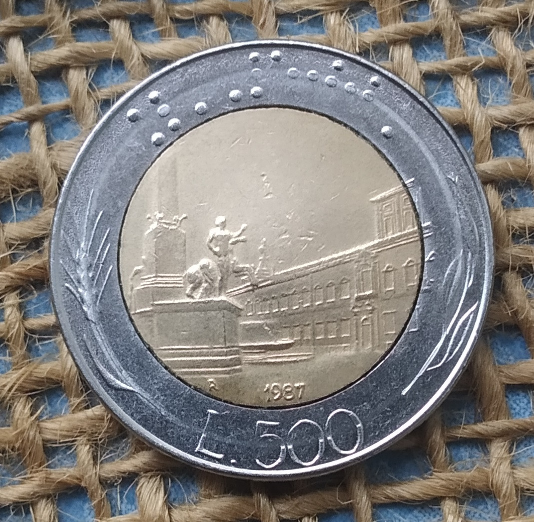 500 лiр 1987 року. Iталiя, фото 1