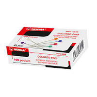 Канцелярські булавки-голки з кольоровими намистинами, 4848 NORMA