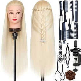 Голова для зачісок із набором для плетіння кісок і великим набором гребінців