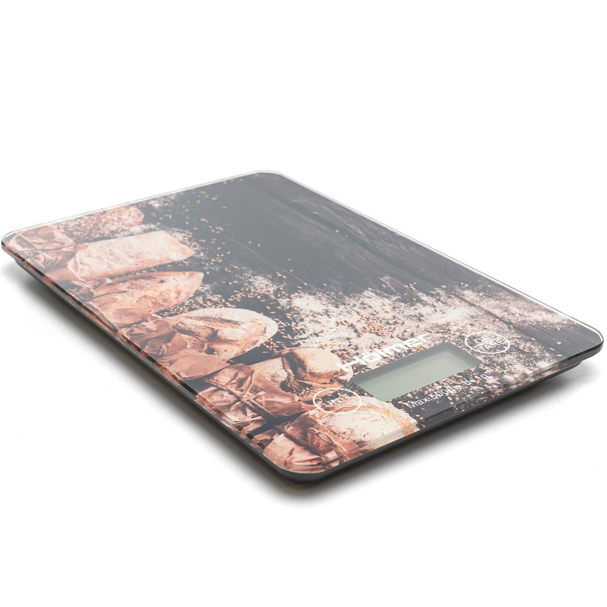 Кухонні ваги Holmer HSK-2115, максимальна вага 5 кг, крок 1 г, LED-дисплей, розмір 21,5х15 см, фото 1