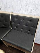 Кухонний куточок Тканина / ДСП (без стола і табуреток) 114 см х 154 см - Дуб Самоа, фото 5