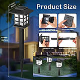 Сонячні садові світильники 12 шт для доріжок, вуличні LED ліхтарі з датчиком світла, на сонячній батареї, пластик, фото 3