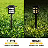 Сонячні садові світильники 12 шт для доріжок, вуличні LED ліхтарі з датчиком світла, на сонячній батареї, пластик, фото 4