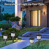 Сонячні садові світильники 12 шт для доріжок, вуличні LED ліхтарі з датчиком світла, на сонячній батареї, пластик, фото 6