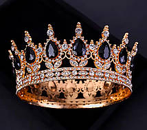Корона  діадема золота зчорними камінцями