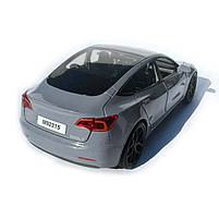 Машинка металева Tesla Model 3 Электромобиль Тесла Модель 3 сіра 1:24 зарядна станція звук світло відч двері 18,5*6*8,5 см (EL, фото 5