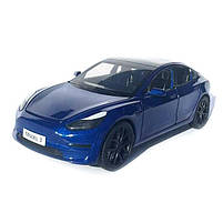 Машинка метал Tesla model 3 синя Тесла 1:24 відкр двері баг капот звук світло 18,5*6*8,5см (EL-94022), фото 2