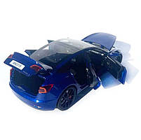 Машинка метал Tesla model 3 синя Тесла 1:24 відкр двері баг капот звук світло 18,5*6*8,5см (EL-94022), фото 8