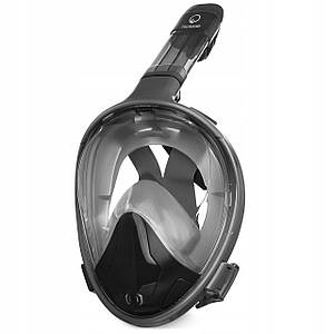 Маска для снорклінгу TSUNAMI повнолицева, зі складаною трубкою Size S/M Grey (P-5907739318183)