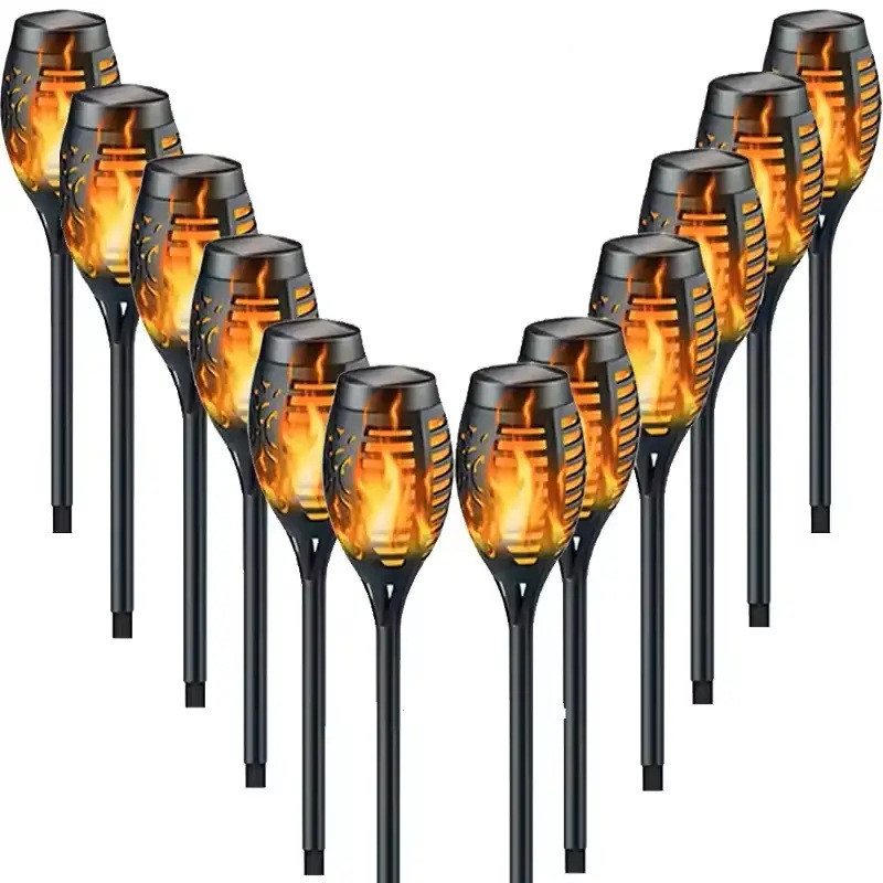 Набір сонячний ліхтарів з ефектом полум'я "Факел" 12LED (комплект 12шт.), фото 1