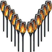 Набір сонячний ліхтарів з ефектом полум'я "Факел" 12LED (комплект 12шт.)