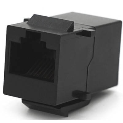 Модуль Keystone проходной в рамку 1+1 RJ45 кат.5E UTP, Black Voltronic (30343), фото 1