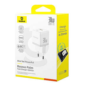 МЗП Baseus Palm Fast Charger C+U 30W EU White, фото 2