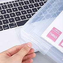 Папка-портфель Deli 5702 білий 1 відділення, А4 пластик, прозорий, фото 5