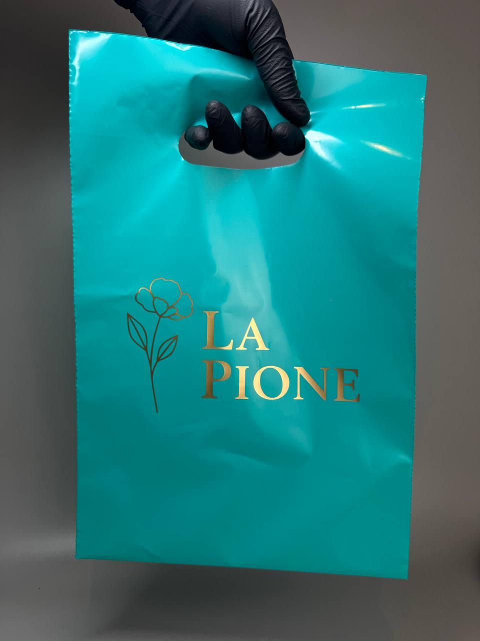 Іміджеві пакети з логотипом Пакет банан поліетиленовий рожевий салатовий бірюзовий 20х30 см до 3 кг, фото 1