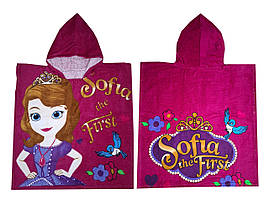 Пляжне дитяче пончо 55x110 Disney Sofia для дівчинки бавовняне Туреччина