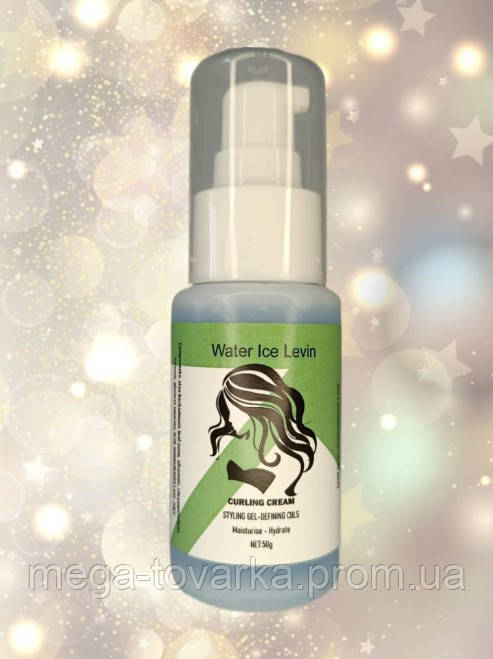 Крем-гель для укладання кучерявого волосся Water Ice Levin, стайлінг та зволоження локонів 50 г - фото 1 - id-p2673698949