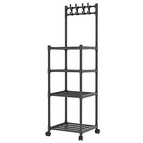 Стелаж підлоговий RIAS 8107 на коліщатках на 4 яруси 42x34x130см (3_06783)