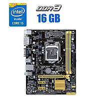 Комплект: Материнська плата Asus H81M-K / LGA1150 / Intel Core i5-4460 (4 ядра по 3.2 - 3.4 GHz) / 16 GB DDR3 + Кулер