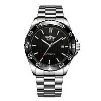 Механічний з автопідзаводом годинник Winner 8265 Silver-Black