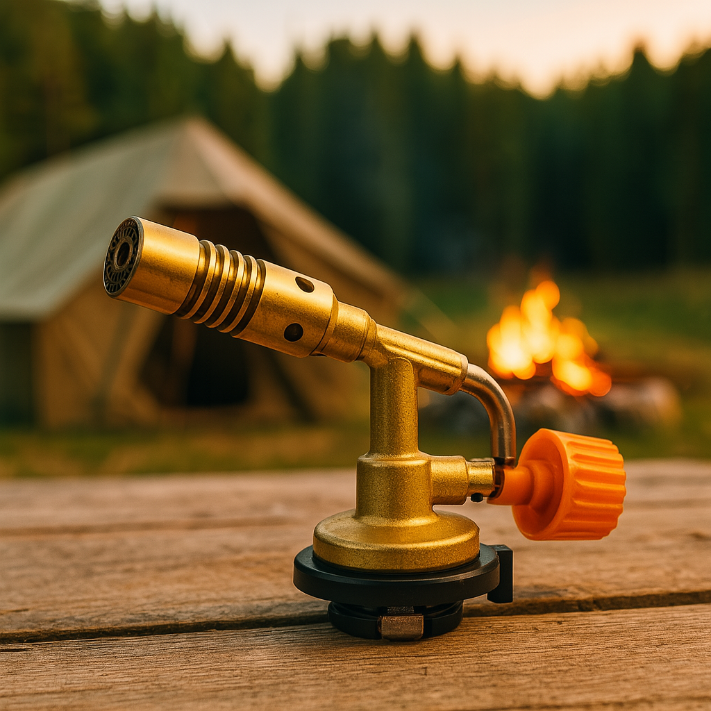 Газовий пальник TQ-2508 з п’єзопідпалом, латунний корпус, цанговий тип, для пайки та прогріву