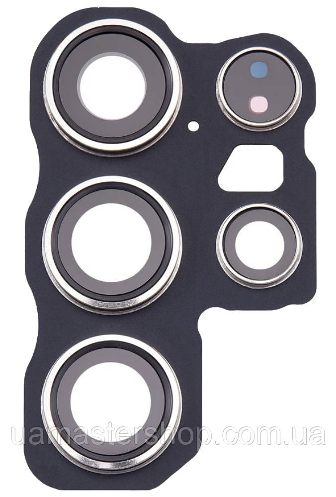 Скло камери Samsung S928 Galaxy S24 Ultra з рамкою сріблястого кольору, фото 1