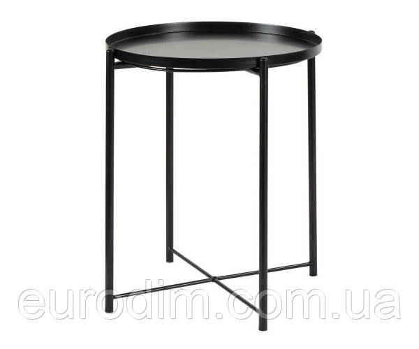 Столик Макс журнальний круглий чорний