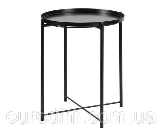 Столик Макс журнальний круглий чорний, фото 1