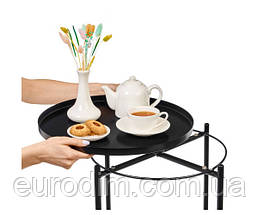 Столик Макс журнальний круглий чорний, фото 2