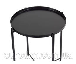 Столик Макс журнальний круглий чорний, фото 3