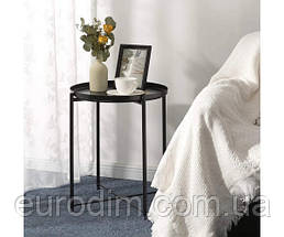 Столик Макс журнальний круглий чорний, фото 4