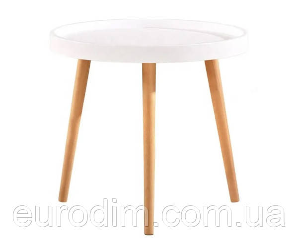 Стіл Осака журнальний круглий білий