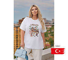 Жіноча стильна футболка Labubu "Monsters" | Батал