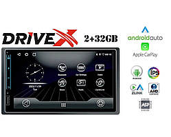 Магнітола 2DIN DriveX UN2 AND 7" Android 10, 2/32 ГБ, 4 ядра, Bluetooth, GPS, CarPlay, Android Auto