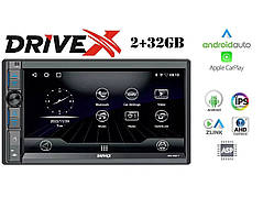 Магнітола 2DIN DriveX UN3 AND 7" Android 10, 2/32 ГБ, 4 ядра, Bluetooth, GPS, CarPlay, Android Auto