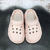 Крокси жіночі Progress пудрові зі світлою устілкою на платформі 4369, фото 4