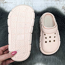 Крокси жіночі Progress пудрові зі світлою устілкою на платформі 4369, фото 5