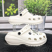 Крокси жіночі Progress білі з джибітсами на платформі 4868-5, фото 2