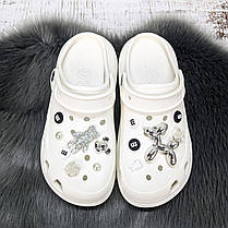 Крокси жіночі Progress білі з джибітсами на платформі 4868-5, фото 5