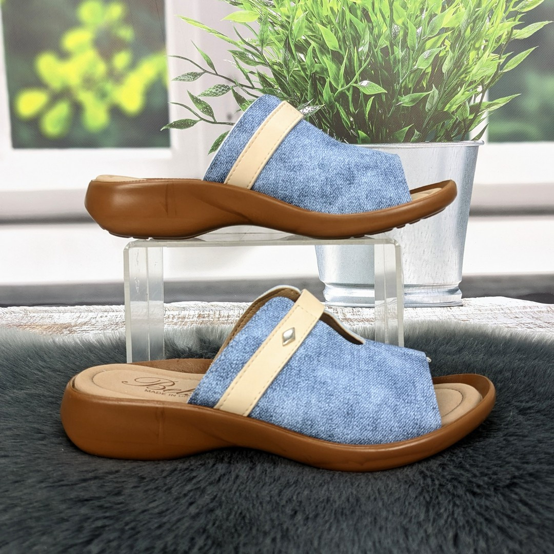 Шльопанці жіночі Белста блакитні еко-шкіра 8023, фото 1