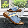 Шльопанці жіночі Белста блакитні еко-шкіра 8023, фото 3